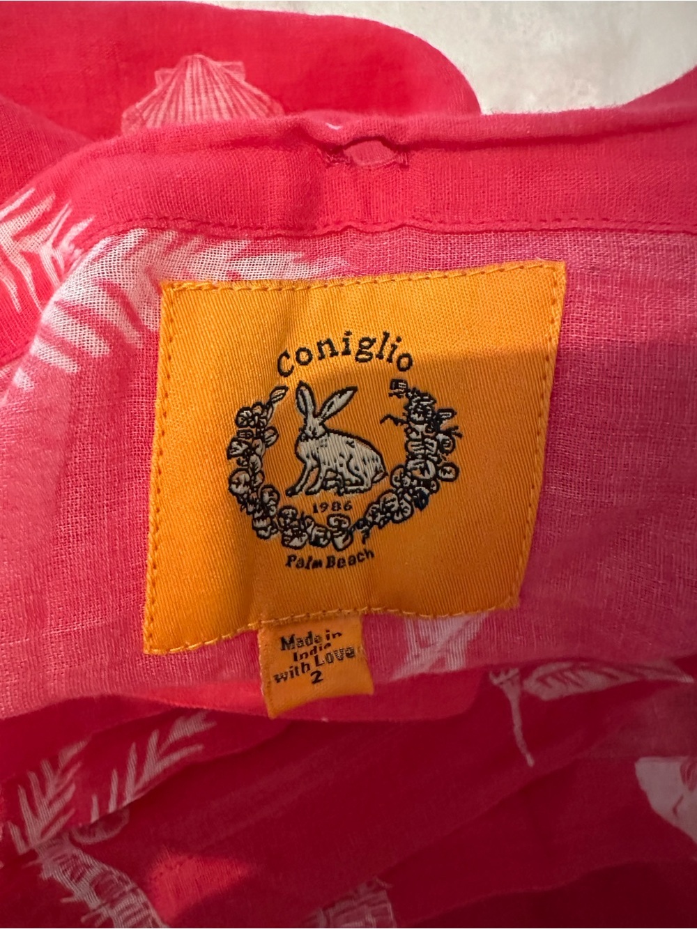 Coniglio Palm Beach Ruffle Pareo Bright Pink - Picture 2 of 5